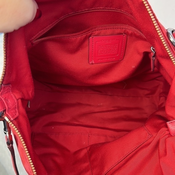 Coach NYLON SATCHEL (COACH F57902)
ANTIQUE SILVER/TRUE RED - Picture 7 of 12